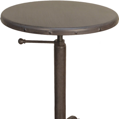 Table d'appoint ronde en fer industriel et industriel de 22 po