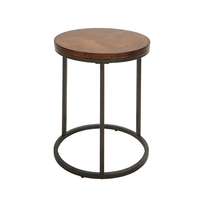 Table d'appoint carrée en bois manufacturé noir et gris de 20 po