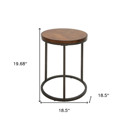 Table d'appoint carrée en bois manufacturé noir et gris de 20 po