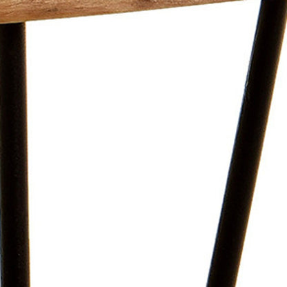 Table basse en bois massif et fer naturel et noir de 42 po