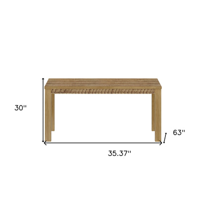 35" Brown Solid Wood Dining Table