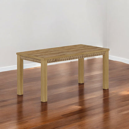 35" Brown Solid Wood Dining Table