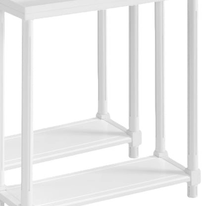 Set Of Two 24" White Wood Rectangular End Tables With Shelf