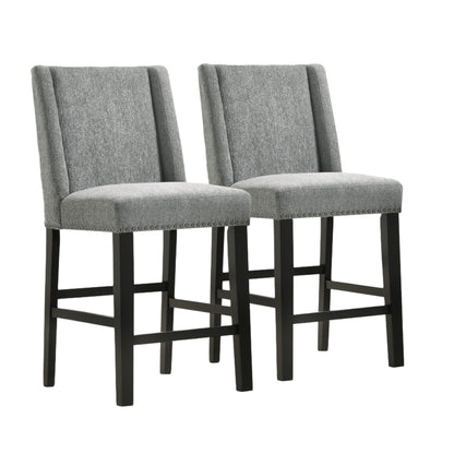 Ensemble de deux chaises de bar en bois massif anthracite et expresso de 42 po