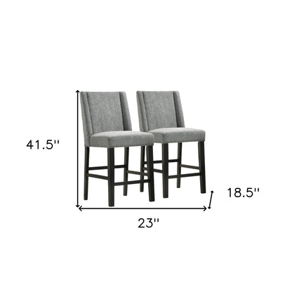 Ensemble de deux chaises de bar en bois massif anthracite et expresso de 42 po