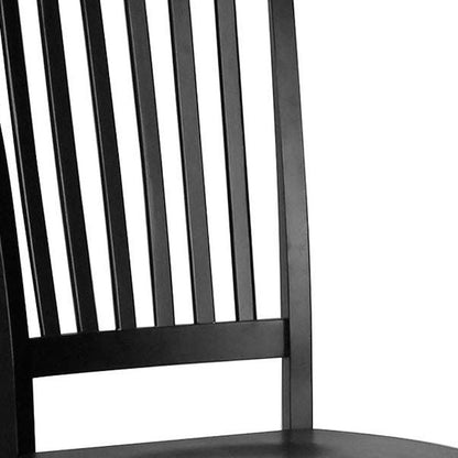 Chaise de salle à manger à dossier en lattes de bois noir