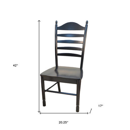 Chaise de salle à manger à dossier en bois noir