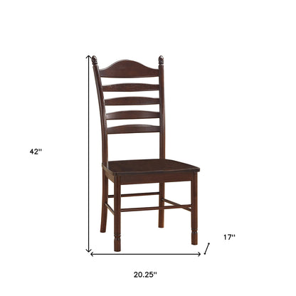 Chaise de salle à manger à dossier en échelle en bois expresso