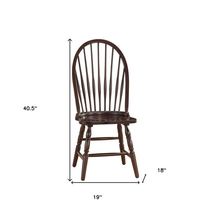 Chaise de salle à manger à dossier Windsor en bois expresso