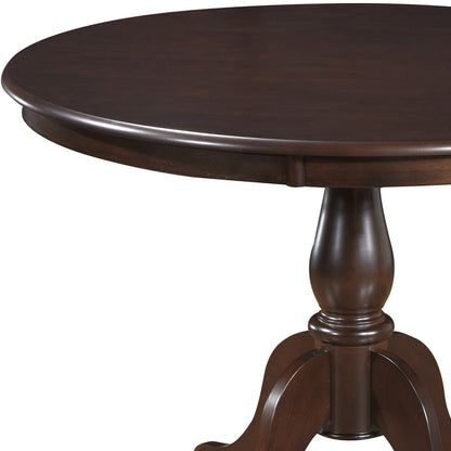 42" Espresso Rounded Solid Manufactured Wood Pedestal Base Dining Table