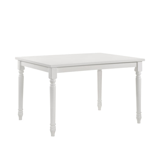 48" White Solid Wood Dining Table