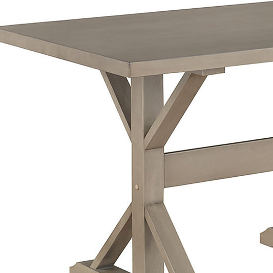 48" Gray Solid Wood Trestle Base Dining Table