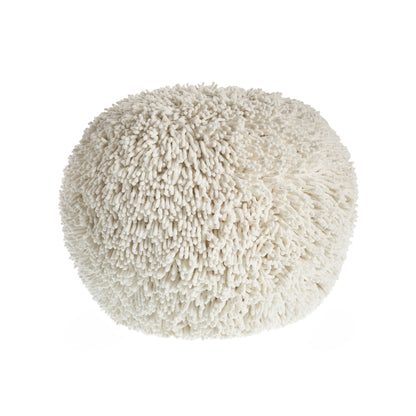 Pouf 100 % coton crème de 20 po