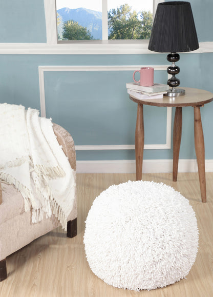 Pouf 100 % coton crème de 20 po