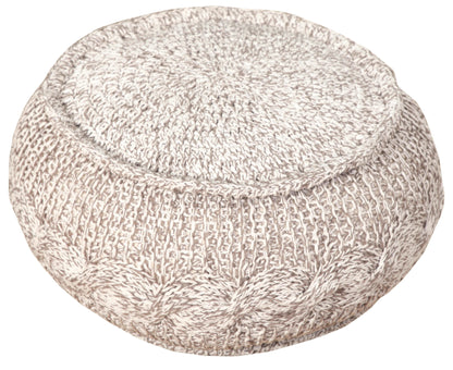 Pouf beige 100 % coton de 20 po