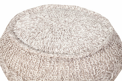 Pouf beige 100 % coton de 20 po