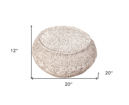 Pouf beige 100 % coton de 20 po