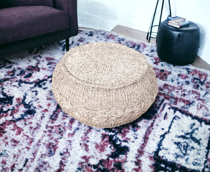 Pouf beige 100 % coton de 20 po