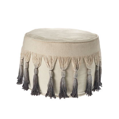 20" Beige 100% Cotton Ottoman