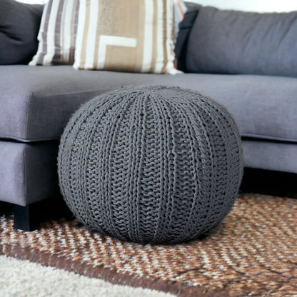 20" Black 100% Cotton Ottoman