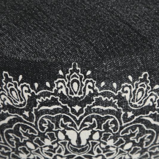 18" Black 100% Cotton Ottoman