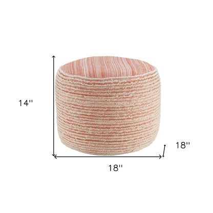 18" Pink Polyester Ottoman