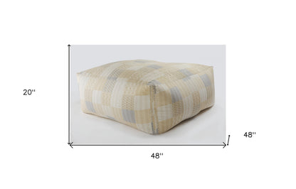 48" Cream 100% Cotton Ottoman