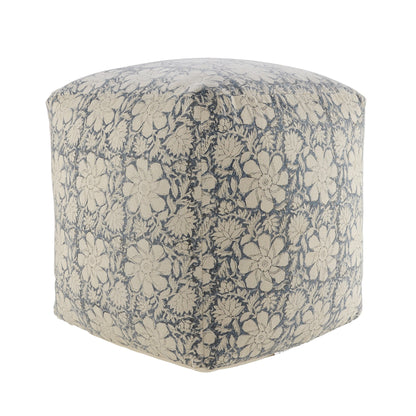 Pouf beige 100 % coton de 20 po