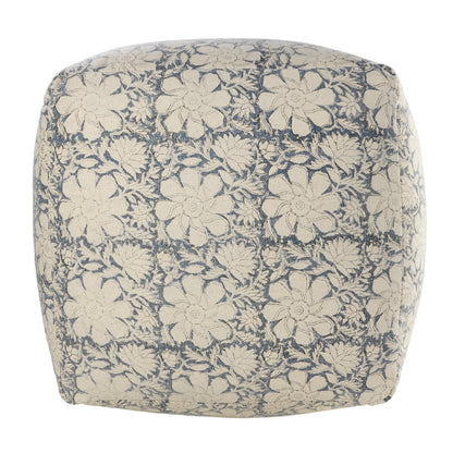 Pouf beige 100 % coton de 20 po