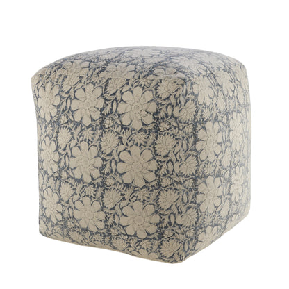 Pouf beige 100 % coton de 20 po