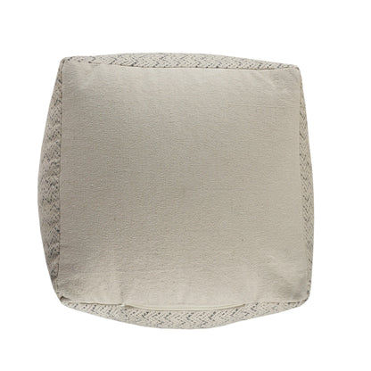 Pouf 100 % coton crème de 20 po