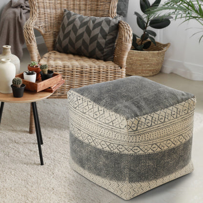 Pouf 100 % coton crème de 20 po