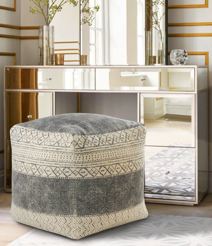 Pouf 100 % coton crème de 20 po