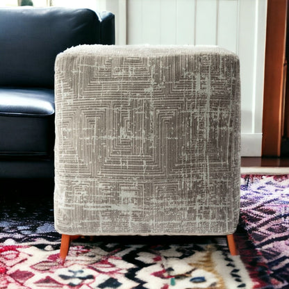 Pouf en mélange de polyester gris de 18 po