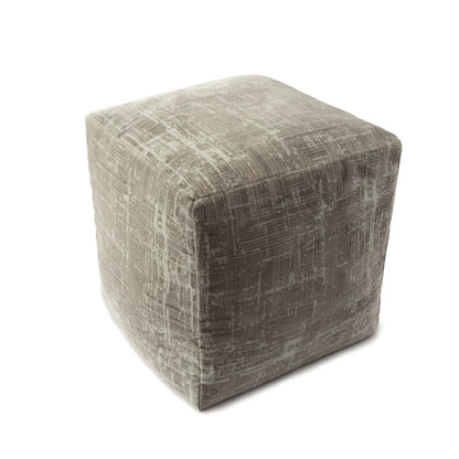 Pouf en mélange de polyester gris de 18 po