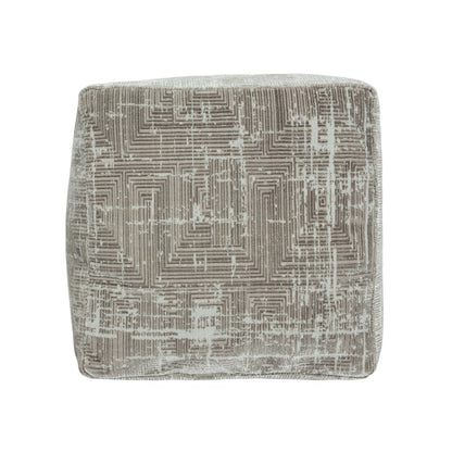 Pouf en mélange de polyester gris de 18 po