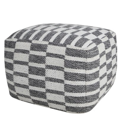 Pouf 100 % coton gris de 18 po