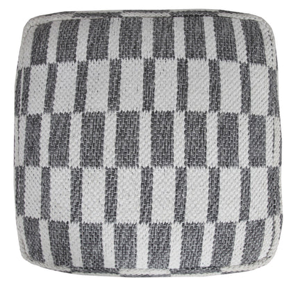 Pouf 100 % coton gris de 18 po