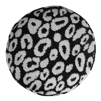 Pouf en mélange de coton noir de 18 po