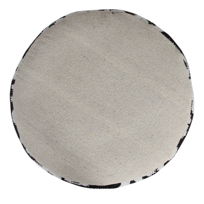 Pouf en mélange de coton noir de 18 po