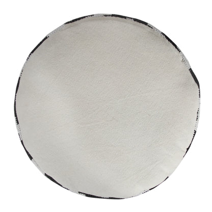 Pouf en mélange de coton noir de 18 po