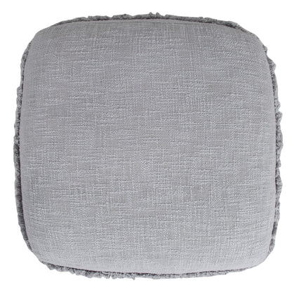 Pouf 100 % coton gris de 18 po