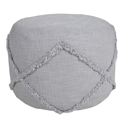 Pouf 100 % coton bleu de 18 po