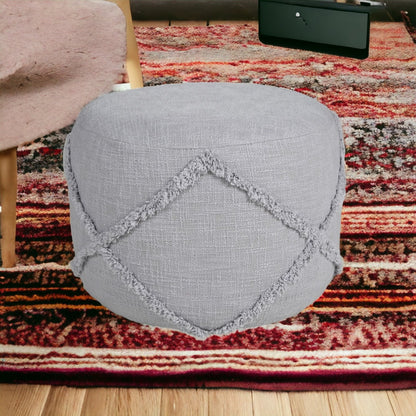 Pouf 100 % coton bleu de 18 po