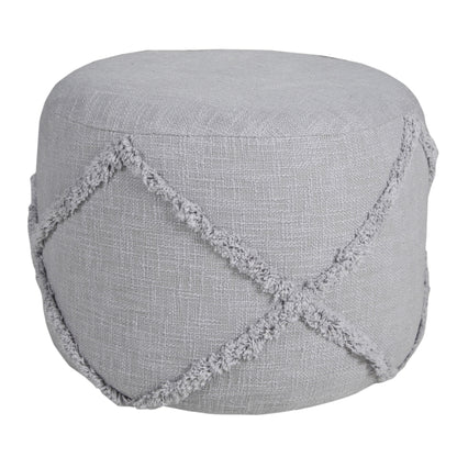 Pouf 100 % coton bleu de 18 po