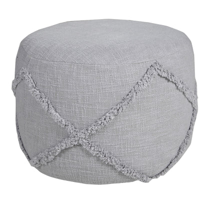 Pouf 100 % coton bleu de 18 po