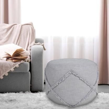 Pouf 100 % coton bleu de 18 po