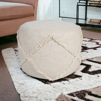 Pouf 100 % coton bleu de 18 po