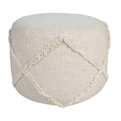 Pouf 100 % coton bleu de 18 po