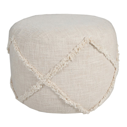 Pouf 100 % coton bleu de 18 po